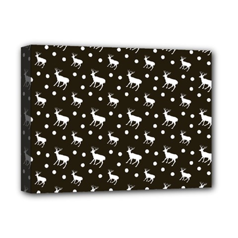 Deer Dots Brown Deluxe Canvas 16  X 12  (stretched) 