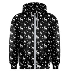 Deer Dots Black Men s Zipper Hoodie by snowwhitegirl