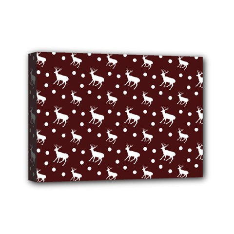 Deer Dots Red Mini Canvas 7  X 5  (stretched)