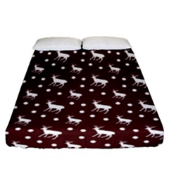 Deer Dots Red Fitted Sheet (queen Size)