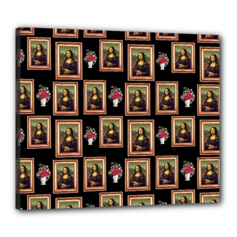 Mona Lisa Frame Pattern Canvas 24  X 20  (stretched) by snowwhitegirl