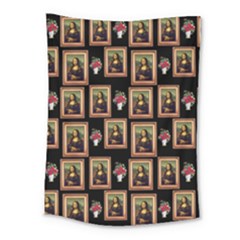 Mona Lisa Frame Pattern Medium Tapestry