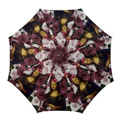 Mona Lisa Floral Black Golf Umbrellas