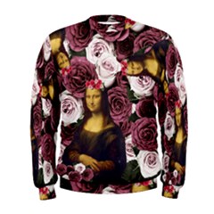 Mona Lisa Floral Black Men s Sweatshirt by snowwhitegirl