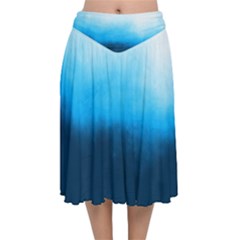 Ombre Velvet Flared Midi Skirt by Valentinaart