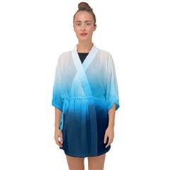 Ombre Half Sleeve Chiffon Kimono by Valentinaart