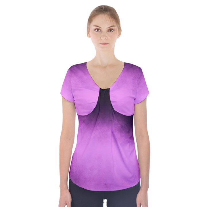 Ombre Short Sleeve Front Detail Top