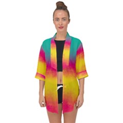 Ombre Open Front Chiffon Kimono by Valentinaart