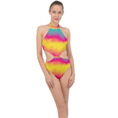 Ombre Halter Side Cut Swimsuit by Valentinaart