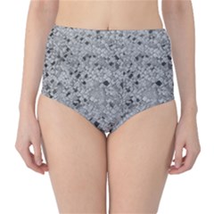 Cracked Texture Abstract Print Classic High-waist Bikini Bottoms