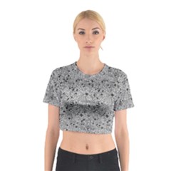 Cracked Texture Abstract Print Cotton Crop Top
