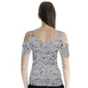 Cracked Texture Abstract Print Butterfly Sleeve Cutout Tee  View2