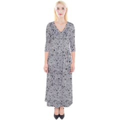 Cracked Texture Abstract Print Quarter Sleeve Wrap Maxi Dress by dflcprints