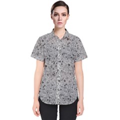 Cracked Texture Abstract Print Women s Short Sleeve Shirt