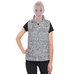Cracked Texture Abstract Print Women s Button Up Vest