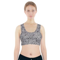 Cracked Texture Abstract Print Sports Bra With Pocket