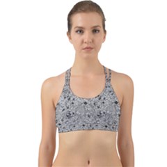 Cracked Texture Abstract Print Back Web Sports Bra