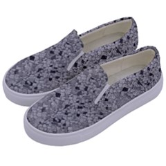 Cracked Texture Abstract Print Kids  Canvas Slip Ons