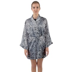 Cracked Texture Abstract Print Long Sleeve Kimono Robe