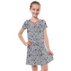 Cracked Texture Abstract Print Kids  Cross Web Dress