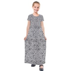 Cracked Texture Abstract Print Kids  Short Sleeve Maxi Dress