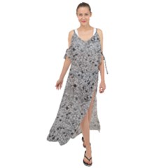 Cracked Texture Abstract Print Maxi Chiffon Cover Up Dress