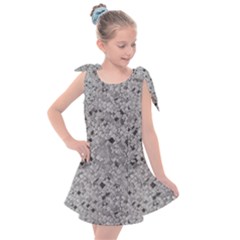 Cracked Texture Abstract Print Kids  Tie Up Tunic Dress