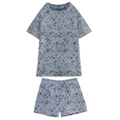 Cracked Texture Abstract Print Kids  Swim Tee and Shorts Set
