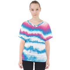 Ombre V-neck Dolman Drape Top by Valentinaart