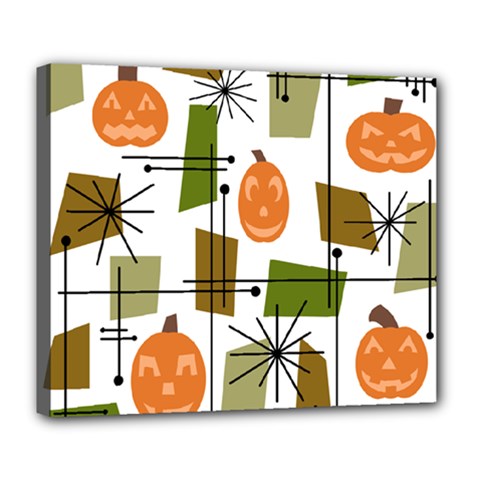 Halloween Mid Century Modern Deluxe Canvas 24  X 20  (stretched) by KayCordingly