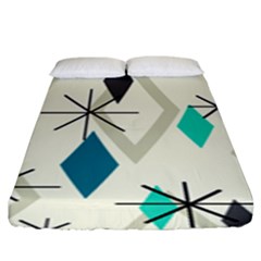 Atomic Era Diamonds (turquoise) Fitted Sheet (king Size)