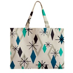 Atomic Era Diamonds (turquoise) Zipper Mini Tote Bag by KayCordingly