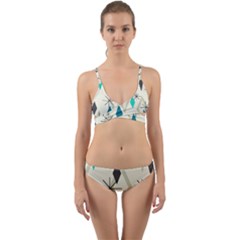 Atomic Era Diamonds (turquoise) Wrap Around Bikini Set by KayCordingly