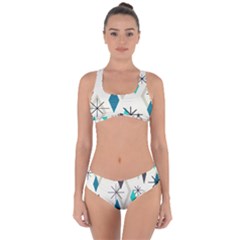 Atomic Era Diamonds (turquoise) Criss Cross Bikini Set by KayCordingly