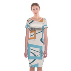 Minimalist Wavy Rectangles Classic Short Sleeve Midi Dress by KayCordingly