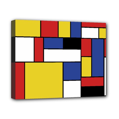 Mondrian Geometric Art Canvas 10  X 8  (stretched) by KayCordingly