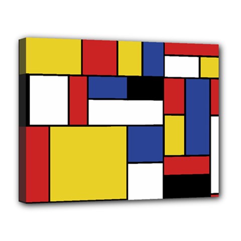 Mondrian Geometric Art Canvas 14  X 11  (stretched) by KayCordingly