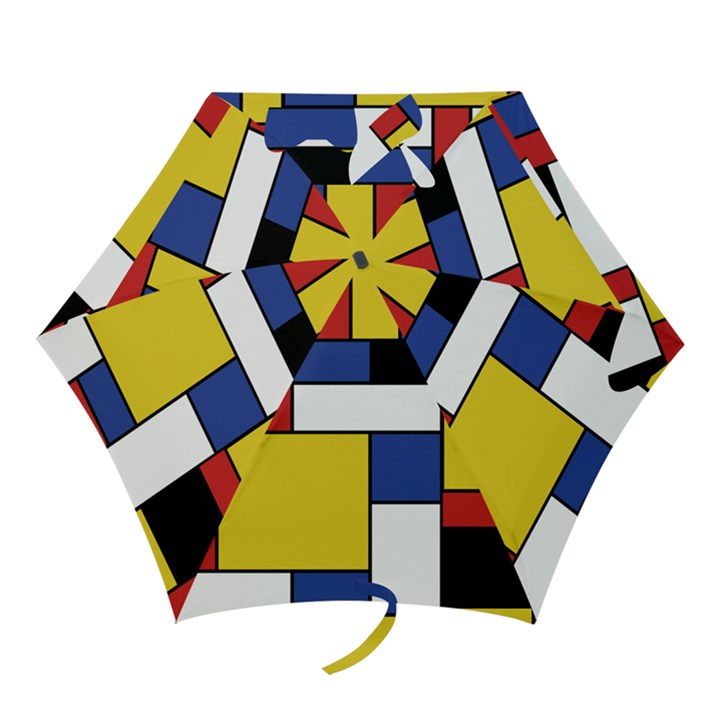 Mondrian Geometric Art Mini Folding Umbrellas