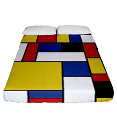 Mondrian Geometric Art Fitted Sheet (california King Size) by KayCordingly