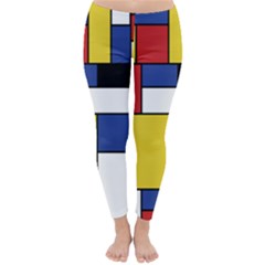 Mondrian Geometric Art Classic Winter Leggings by KayCordingly