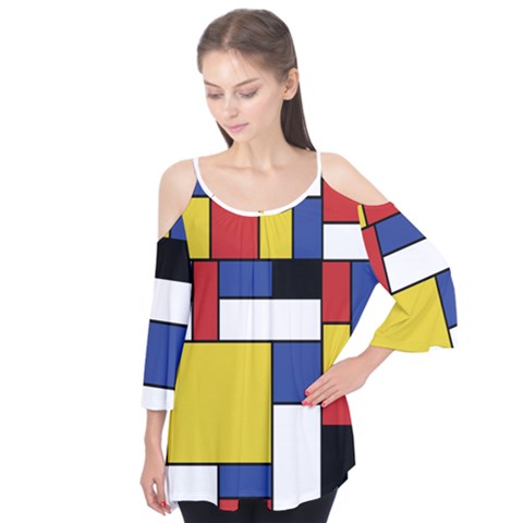 Mondrian Geometric Art Flutter Tees by KayCordingly