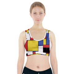 Mondrian Geometric Art Sports Bra With Pocket by KayCordingly