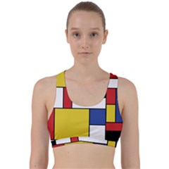 Mondrian Geometric Art Back Weave Sports Bra by KayCordingly