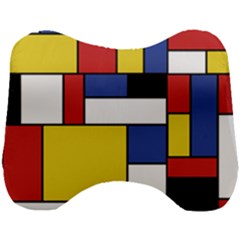 Mondrian Geometric Art Head Support Cushion by KayCordingly