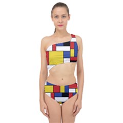 Mondrian Geometric Art Spliced Up Two Piece Swimsuit by KayCordingly