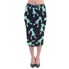 Bold and Brash pattern Velvet Midi Pencil Skirt