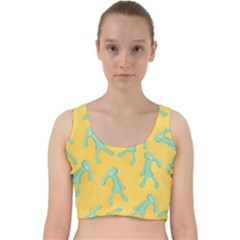 Bold And Brash Pattern Velvet Racer Back Crop Top by Valentinaart