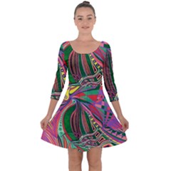 Delight  Quarter Sleeve Skater Dress by nicholakarma