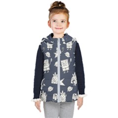 Doodle Bob Pattern Kid s Hooded Puffer Vest by Valentinaart