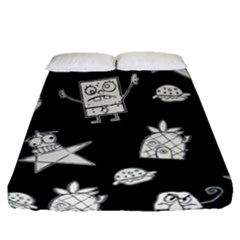 Doodle Bob Pattern Fitted Sheet (queen Size) by Valentinaart